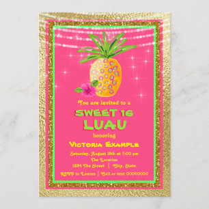 Invitation Luau pour un Sweet 16