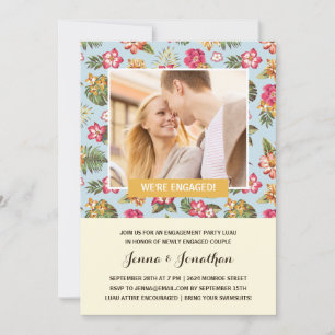 Invitation Luau tropical   Photo Engagement Party