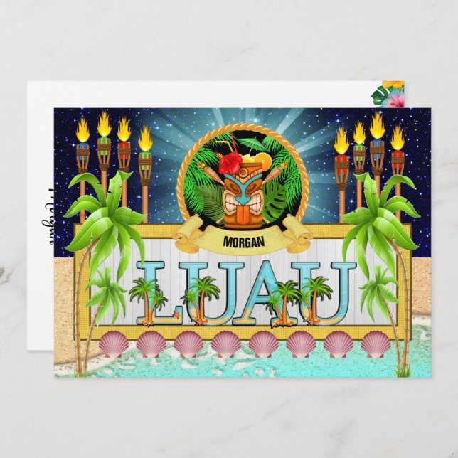 Invitation LUAU - Voir au verso (Devant / Derrière)