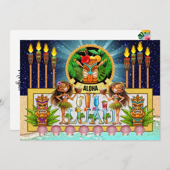 Invitation LUAU - Voir au verso (Devant / Derrière)