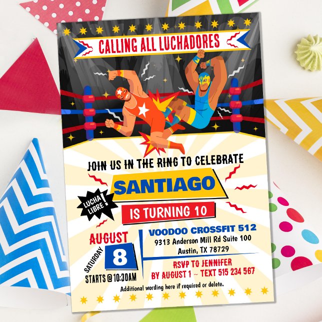 Invitation Lucha Libre Mexicaine Lutte Anniversaire Invitatio (Lucha Libre Mexican Wrestling Invitation )
