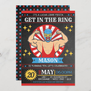 Invitation Lucha Libre soirée mexicaine d'anniversaire