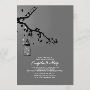 Invitation Lucioles romantiques mason jar douche nuptiale