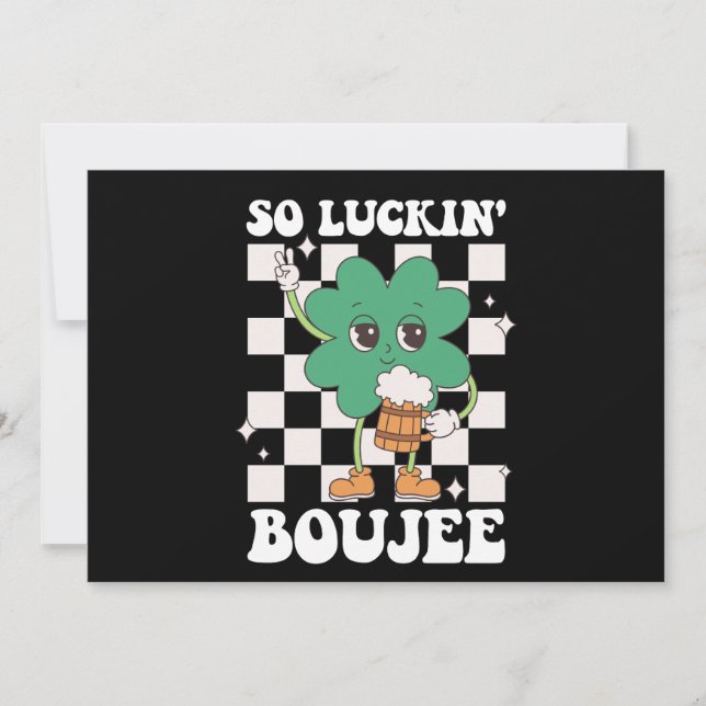 Invitation Luckin' Boujee Lucky Shamrock St Patrick's Day (Devant)