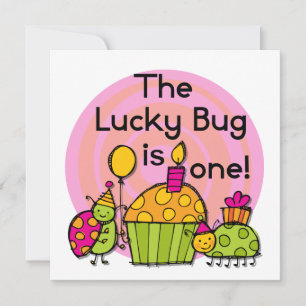 Invitation Lucky Bug Cupcake 1er Anniversaire Tshirts et cade