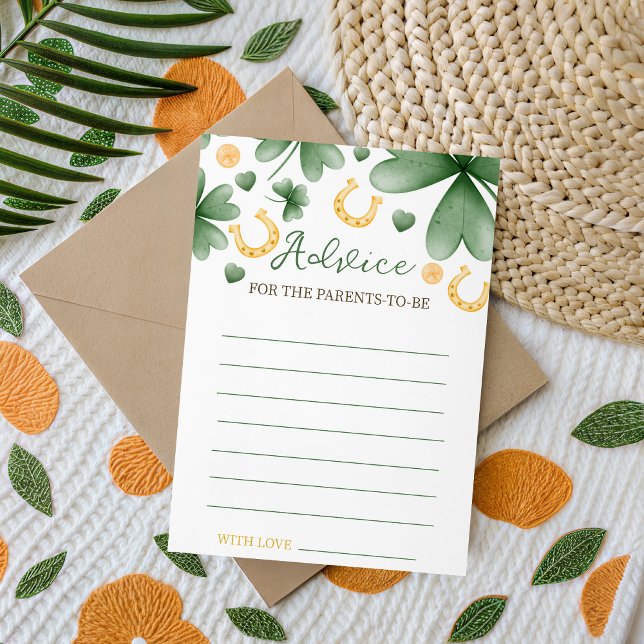 Invitation Lucky Charm Baby Shower Advice Card (Créateur téléchargé)
