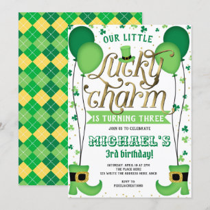 Invitation Lucky Charm, St Patrick's Day, Anniversaire