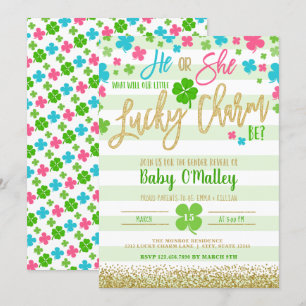 Invitation Lucky Charm St Patrick's Day Genre Reveal