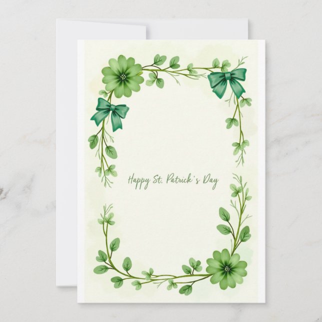 Invitation Lucky Clover Design pour la St. Patrick's Day (Devant)