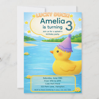 Invitation Lucky Duck Kid Birthday