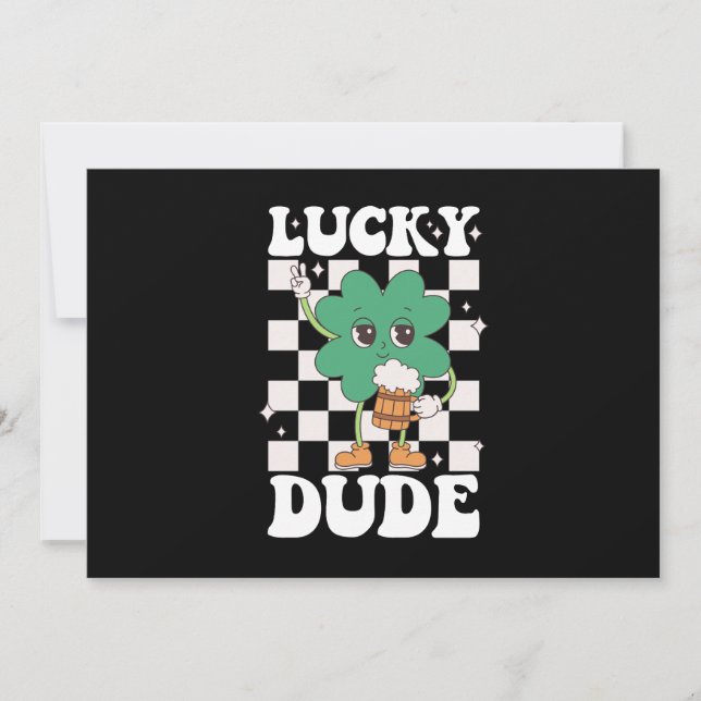 Invitation Lucky Dude Shamrock Jour de la Saint Patrick irlan (Devant)