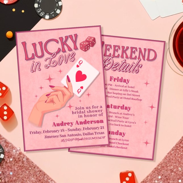 Invitation Lucky in Love  Bachelorette  (Lucky in Love Bachelorette Invitation)