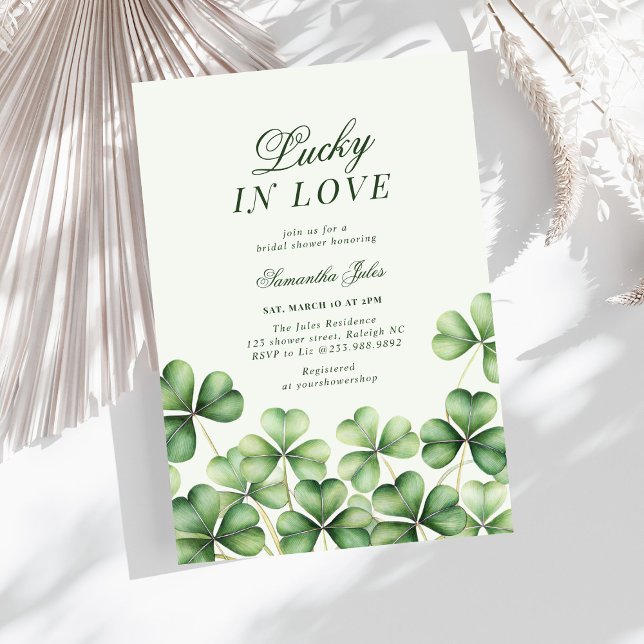 Invitation Lucky in Love Bridal Shower Green Shamrock  (Créateur téléchargé)