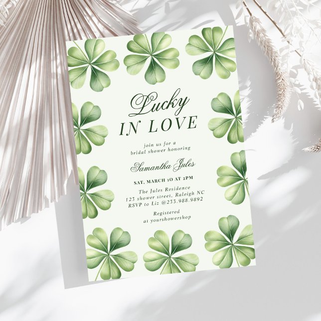 Invitation Lucky in Love Bridal Shower Green Shamrock  (Créateur téléchargé)