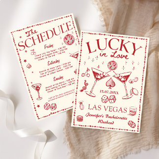 Invitation Lucky In Love Casino Bachelorette Week-end