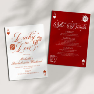 Invitation Lucky In Love Casino Bachelorette Weekend Party