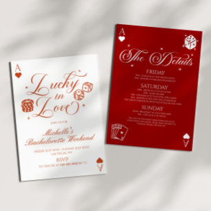 Invitation Lucky In Love Casino Fête de Fiançailles de Fille