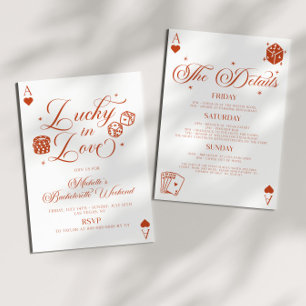 Invitation Lucky In Love Casino Fête de Fiançailles de Fille 