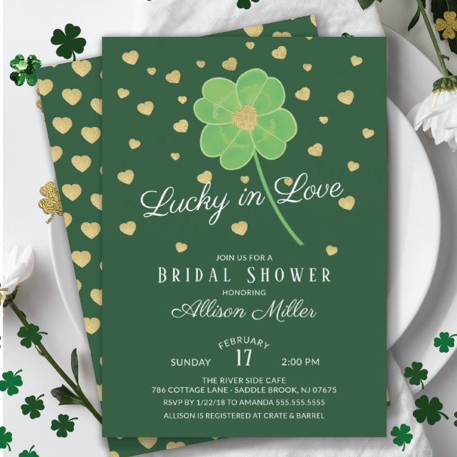 Invitation Lucky in Love Clover Bridal Shower (Créateur téléchargé)