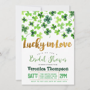 Invitation Lucky in Love Fête de Mariage Saint-Patrick