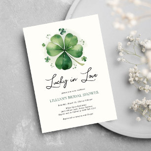 Invitation Lucky in Love Fête des mariées Shamrock vert