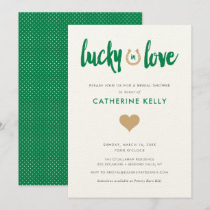 Invitation Lucky in Love Irish Horseshoe Fête des mariées Gre