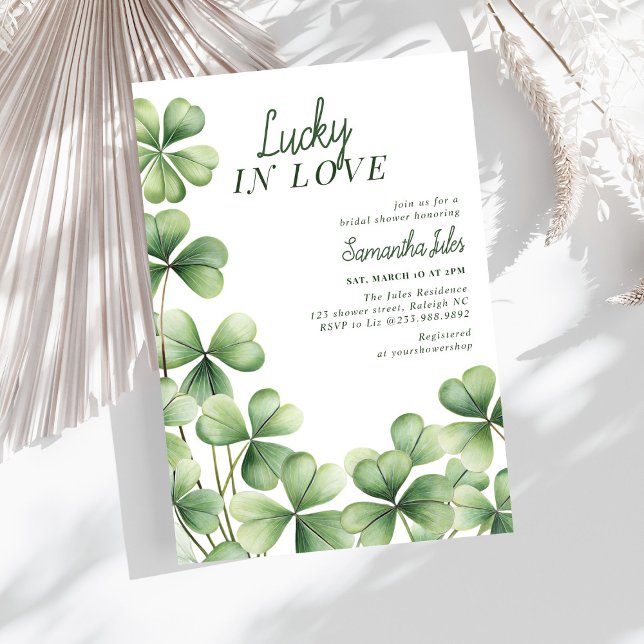Invitation Lucky in Love Mariage Shower Vert Shamrock  (Créateur téléchargé)