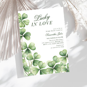 Invitation Lucky in Love Mariage Shower Vert Shamrock 