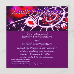 Invitation Lucky in Love Purple Casino Thème