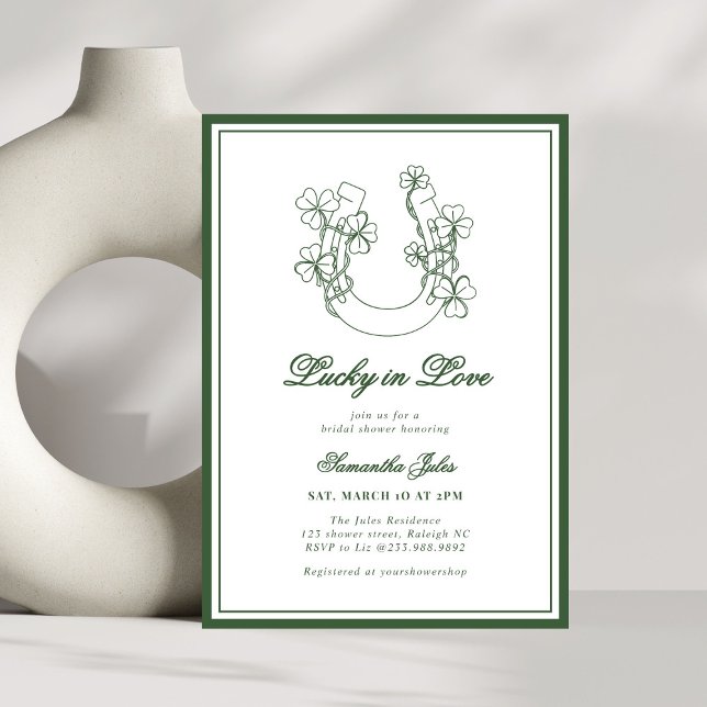 Invitation Lucky in Love Shamrock Horseshoe Bridal Shower (Créateur téléchargé)