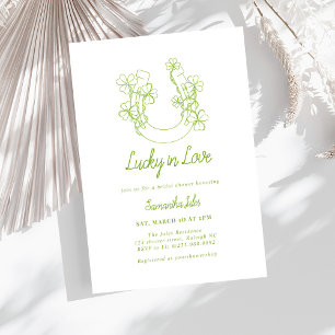 Invitation Lucky in Love Shamrock Horseshoe Fête de Mariage