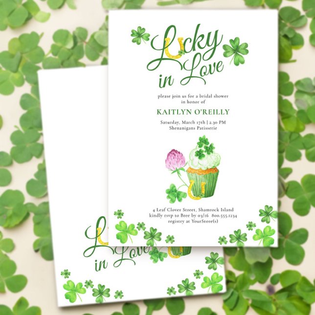 Invitation Lucky in Love St patrick nuptiale Shower Invitatio (Lucky in Love St Patricks Bridal Shower Invitation by Darling & May)