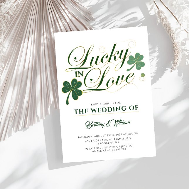 Invitation Lucky in Love St Patrick's Modern Mariage (Créateur téléchargé)