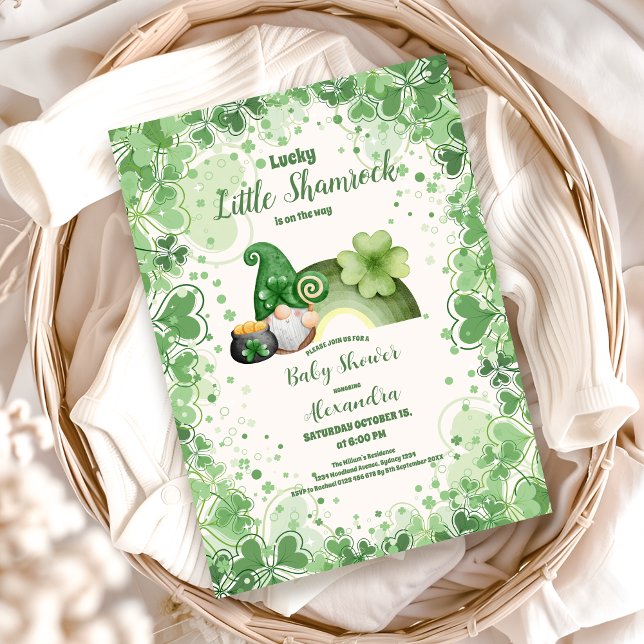 Invitation Lucky Little Shamrock Baby shower (Créateur téléchargé)