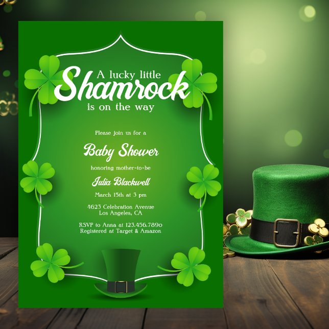 Invitation Lucky Little Shamrock Jour de la Saint Patrick Bab (Créateur téléchargé)