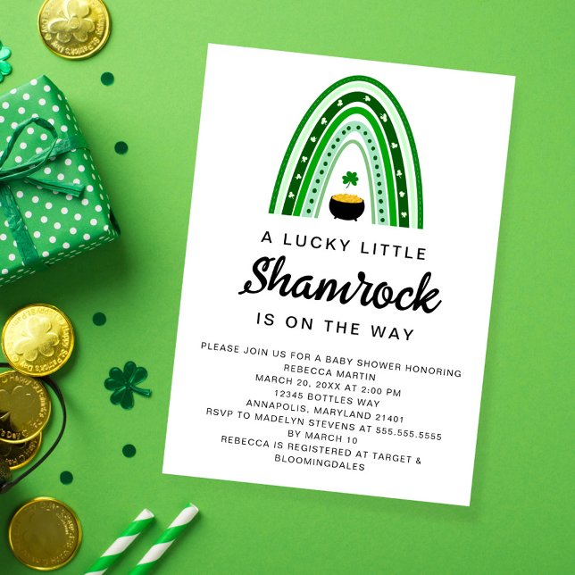 Invitation Lucky Little Shamrock St. Patrick's Baby shower (Créateur téléchargé)