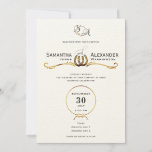 Invitation Lucky Love Western Rustic Barn Horseshoe Mariage