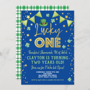 Invitation Lucky One Boy 1er Anniversaire St Patrick's Day Pa
