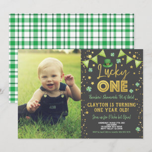 Invitation Lucky One First Birthday St Patrick's Day Photo