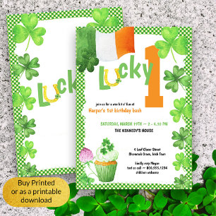 Invitation Lucky One Irlandais Thème Premier Anniversaire