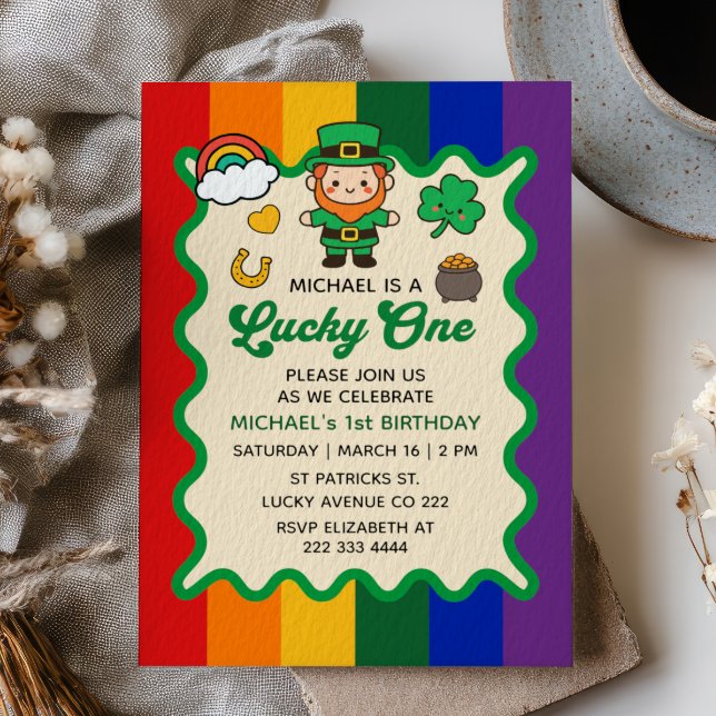 Invitation Lucky One Lutin Saint-Patrick 1er Anniversaire (Créateur téléchargé)