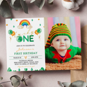 Invitation Lucky One St Patrick's Boy 1er anniversaire Invita