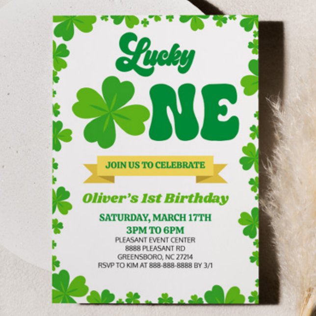 Invitation Lucky ONE St. Patrick's Day 1er Anniversaire (Créateur téléchargé)