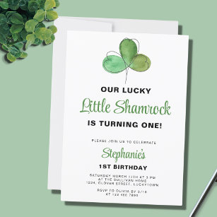 Invitation Lucky One St. Patrick's Day 1er anniversaire