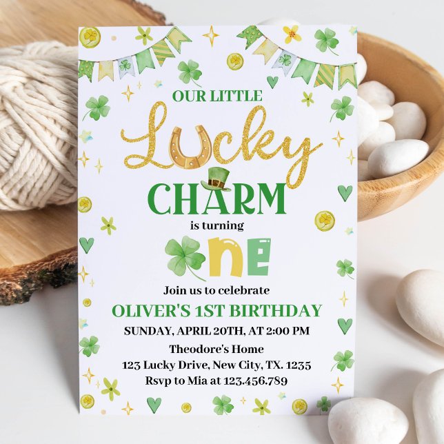 Invitation Lucky One St Patrick's Day 1er anniversaire Invita (Créateur téléchargé)