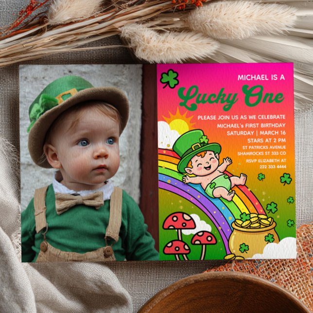 Invitation Lucky One St.Patrick's Day 1st Birthday Photo (Créateur téléchargé)