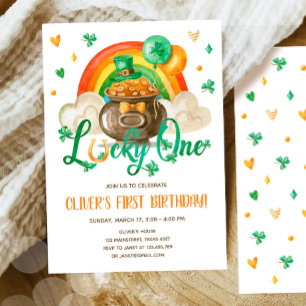 Invitation Lucky One St. Patrick's Day Boy First Birthday Inv