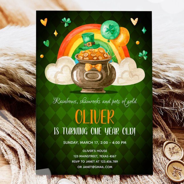 Invitation Lucky One St. Patrick's Day Boy Premier anniversai (Créateur téléchargé)