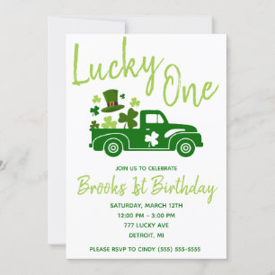 Invitation Lucky One, St. Patrick's Day Camion Premier annive