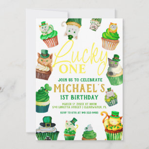 Invitation Lucky One   St. Patrick's Day Cupcake 1er annivers